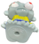 Schylling I POP Zombies - Grey Zombie/ Green Brain Squeeze Novelty Toy, a zombie figurine with a brain and a humorous, exaggerated expression.