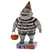 Enesco Disney Traditions Nightmare Before Christmas Corpse Child, Halloween-themed figurine of a cheerful, zombie-like boy with grayish skin, wearing a black and white striped shirt, black shorts, and a pointy orange and black Halloween hat, holding a small pumpkin-shaped trick-or-treat bucket.