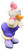 Disney's Daisy Duck PVC Toy Figure, colorful figurine of Daisy Duck wearing purple pants, yellow shoes, and a pink hat, in a cheerful pose.