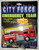 Fun Rise 1993 City Force Emergency Team Fire Truck, plastic toy fire truck with red and silver body, white ladder, and black wheels in original packaging.
