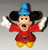 Disney Vintage Fantasia Mickey Mouse PVC Toy Figure, colorful cartoon-style figurine of Mickey Mouse wearing a blue wizard hat, red robe, and yellow shoes, with arms outstretched.