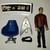 Star Trek Scotty Action Figure Toy (Loose), includes a figure, blue chair, starship insignia, control panel, and a wrist communicator.