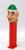 PEZ 2002 Christmas Elf Pez Dispenser, colorful plastic elf head with a green hat, smiling face, and red body with a yellow and blue striped collar.