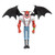 Super7 Agnostic Front ReAction Figure - Eliminator, detailed action figure with red skin, large black bat wings, in white shirt, blue pants, striped socks, and angry facial expression.