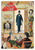 Treasure Chest Vol. 18 (1962) #2 Comic Book, vintage comic book cover featuring a man in a tuxedo and top hat standing in a doorway, a woman in circus attire with a spear, a man reading a comic, a dog, and a television displaying a man's face.