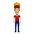 Super7 Beavis and Butt-head - Burger World Beavis ReAction Figure, detailed action figure of Beavis with a yellow hairstyle, red visor cap, red shirt, and blue pants.
