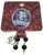 Rock Rebel Frankenstein Pendant Necklace, classic horror jewelry featuring a Frankenstein monster pendant with black bead accents and a heart-shaped charm engraved with 'Rock Rebel'.