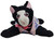 TONKA Vintage 1985 Pound Pur-r-ries - 12" Black and White Cat Plush Toy, with collar and outfit