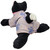 TONKA Vintage 1985 Pound Purr-r-ries - 12-inch Black and White Cat Plush Toy with Collar and Outfit, collectible stuffed animal.