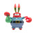 Super7 SpongeBob SquarePants ReAction Figures Wave 1 - Mr. Krabs, animated crab character holding a green money bag, with big eyes and a smiling face, dressed in a blue shirt and pants, featuring a red shell and claws.