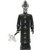 Super7 Ghost Papa Emeritus II 3.75" ReAction Figure, a collectible toy figurine depicting Ghost's Papa Emeritus II in detailed black and silver attire with a skull face and mitre hat, holding a staff.