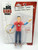 Warner Bros. The Big Bang Theory Dr. Sheldon Cooper Bendable Action Figure, bendable poseable doll in a red T-shirt with a lightning bolt logo, blue pants, and brown shoes, in packaging with graph paper background and hand-written style labels.