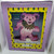 Vandor Grateful Dead Ichiban Lamp Purple Dancing Bear (Opened), a decorative purple paper mache dancing bear lamp with a black collar, in its original box with colorful bear patterns.