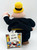 Popeye CVS Exclusive Popeye the Sailor Man Wimpy Plush Figure, plush toy of Wimpy character from Popeye dressed in black suit and yellow hat, front view.