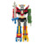 Super7 Voltron ReAction Figure, a stylized collectible robot figure inspired by the classic Voltron characters, with colorful armor and swords.