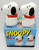 Benjamin & Medwin Snoopy Salt & Pepper Shaker Set, charming ceramic figurines of Snoopy from Peanuts with red scarves, included in colorful branded packaging.