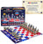BulbHead 2020 Battle for The White House Chess Set Board Game, a political-themed chess game with detailed figurines of political figures and campaign symbols, set on a red, white, and blue checkered board with a labeled box.