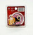 NFL Riddell Color Chrome Mini-helmet - Washington Redskins, miniature football helmet with shiny chrome finish, black and burgundy team logo, and yellow face mask, in clear plastic packaging.