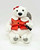 Coca-Cola 2000 Coca-Cola Female Polar Bear 5" Stuffed Animal, a plush white polar bear wearing a red Coca-Cola themed vest with black buttons and a white collar, holding a small black Coca-Cola bottle, with a red bow on its head.