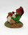 Cairn Studio, LTD Tom Clark Gnomes - Alfie (No Box), painted gnome sculpture of an elderly man with a red hat and green clothing, sitting on a leaf and holding a large snowball.