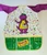 Barney Vintage 1993 Barney Arts & Crafts Kids Smock, colorful children's art smock featuring Barney the Dinosaur with paint splatters and arts supplies design.