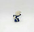 Smurfs Vintage Schleich 4.0509 Bars Gymnast Smurf PVC Figure, vintage blue and white gymnast Smurf figurine performing a bar routine on white background
