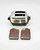 Unbranded Vintage Toaster With Toast Salt & Pepper Shakers Set, silver toaster with black sides and two cookie-cutter style salt and pepper shakers in a vintage design.