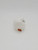 Unbranded Vintage Bone China White Owl Resting Figurine, white ceramic owl figurine with black eyes and a small red and gold sticker on its base.