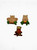 Unbranded Owl Magnet Lot of 3, decorative owl-themed refrigerator magnets in the shape of owls sitting on branches with green leaves.