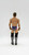 WWE 2012 Chris Jericho Action Figure (Loose), back view of a detailed action figure of wrestler Chris Jericho with muscular build, wearing purple, pink, and black wrestling attire and gray boots, standing against a plain white background.