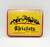 Chiclets 1994 Chiclets Gum Collectible Tin With Gum, vintage yellow and red tin with retro graphic design and illustrations of men, holding a globe, describing the collectible gum packaging.