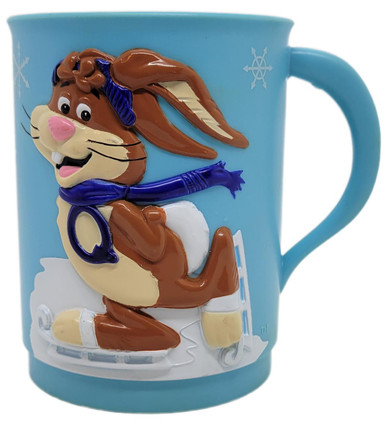Nestle's Nesquik Rabbit Quicky Ice Skating Blue Plastic Cup