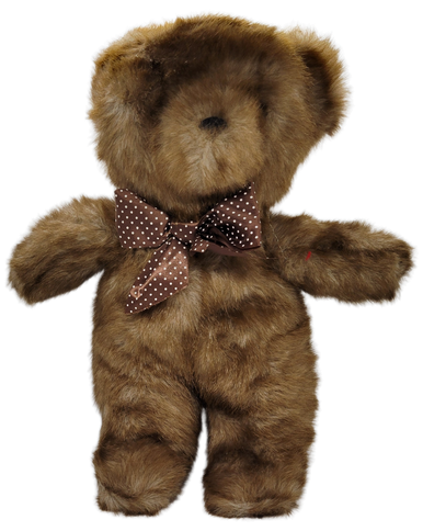 Vintage Goffa 16" Brown Teddy Bear With Polka Dot Bow
