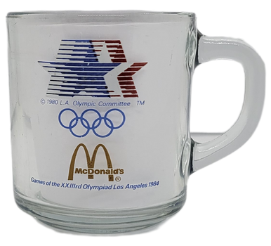 McDonald's 1984 Olympics Glass Mug (Sailing, Kayaking, Rowing & Swimming)