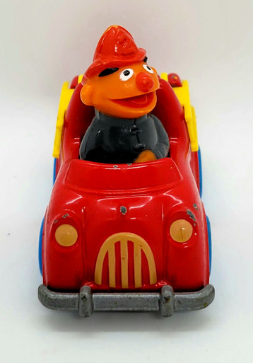 Vintage 1981 Sesame Street Ernie In Fire Truck Die-cast