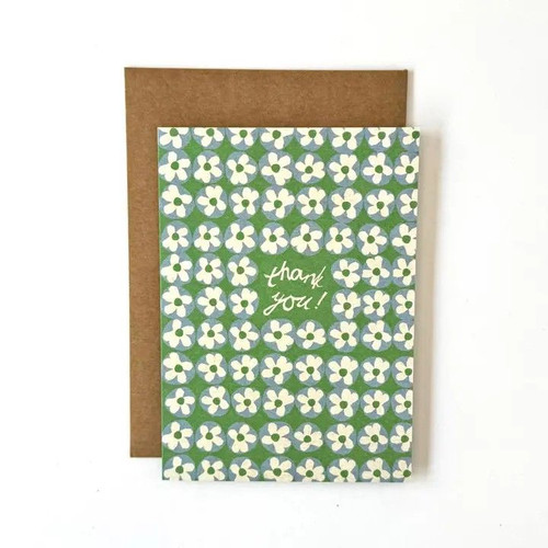 Thank You Green Flowers Card