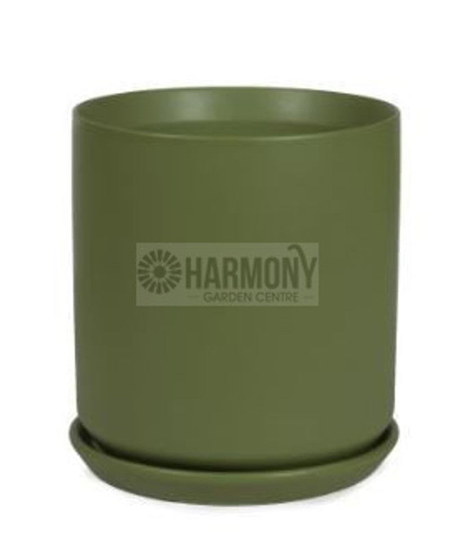 Cylinder Pot Dark Green D22cm