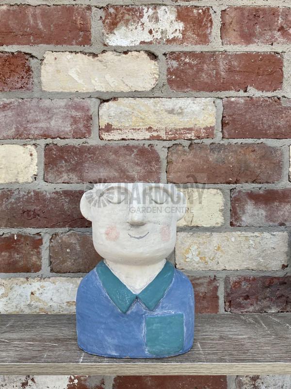 Man Planter Blue Lg 23cm