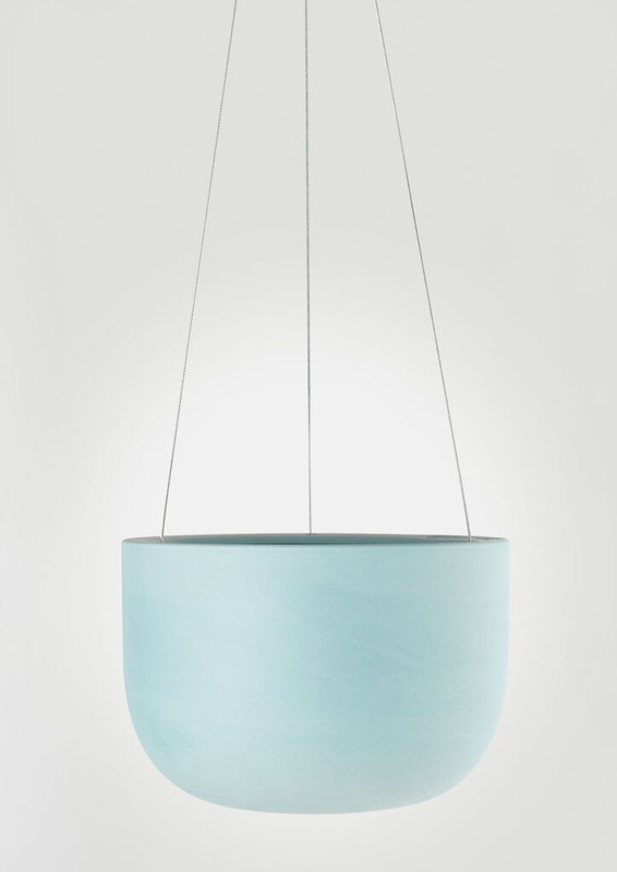 Raw Earth Hanging Planter Medium Shale Green