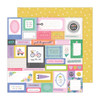 25 Pack - Pebbles Patterned Double-Sided Cardstock 12"X12"-Journaling, Cool Girl - PBCG12-27659 - 765468073453