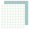 25 Pack - American Crafts Patterned Double-Sided Cardstock 12"X12"-Blue Plaid, Hello Little Boy - ACHLB12-30001 - 765468060736