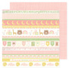 25 Pack - American Crafts Patterned Double-Sided Cardstock 12"X12"-Little Dream Strips, Hello Little Girl - ACHLG12-30032 - 765468060781