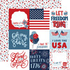 25 Pack - Stars And Stripes Forever Double-Sided Cardstock 12"X12"-4X4 Journaling Cards - SSF12-69008 - 691835405292