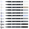 Tombow Dual Brush Pens 10/Pkg-Gray Scale - DBP10-56171