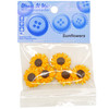 6 Pack - Dress It Up Embellishments-Sunflowers - DIUBTN-9374 - 787117576740