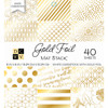 3 Pack - DCWV Single-Sided Cardstock Stack 6"X6" 40/Pkg-Gold Foil - White W/Gold Foil - 00600141 - 611356111861