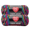 6 Pack - Red Heart Super Saver Yarn 2 Pack-Neon Stripe - 5A002LKN-1GN9J - 726465303110