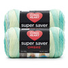 6 Pack - Red Heart Super Saver Yarn 2 Pack-Seaside Ombre - 5A002LN2-1GN7B - 726465303417