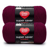 6 Pack - Red Heart Super Saver Yarn 2 Pack-Burgundy - 5A002LK2-1GNBD - 726465303424