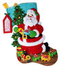 Bucilla Felt Stocking Applique Kit 18" Long-Toy Train Santa - 89485E - 046109894850